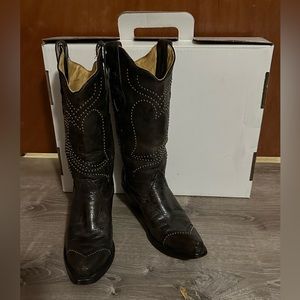 Corral Boots R1031 Heart Silver Studs Black Women’s Cowboy Cowgirl Rodeo 7.5